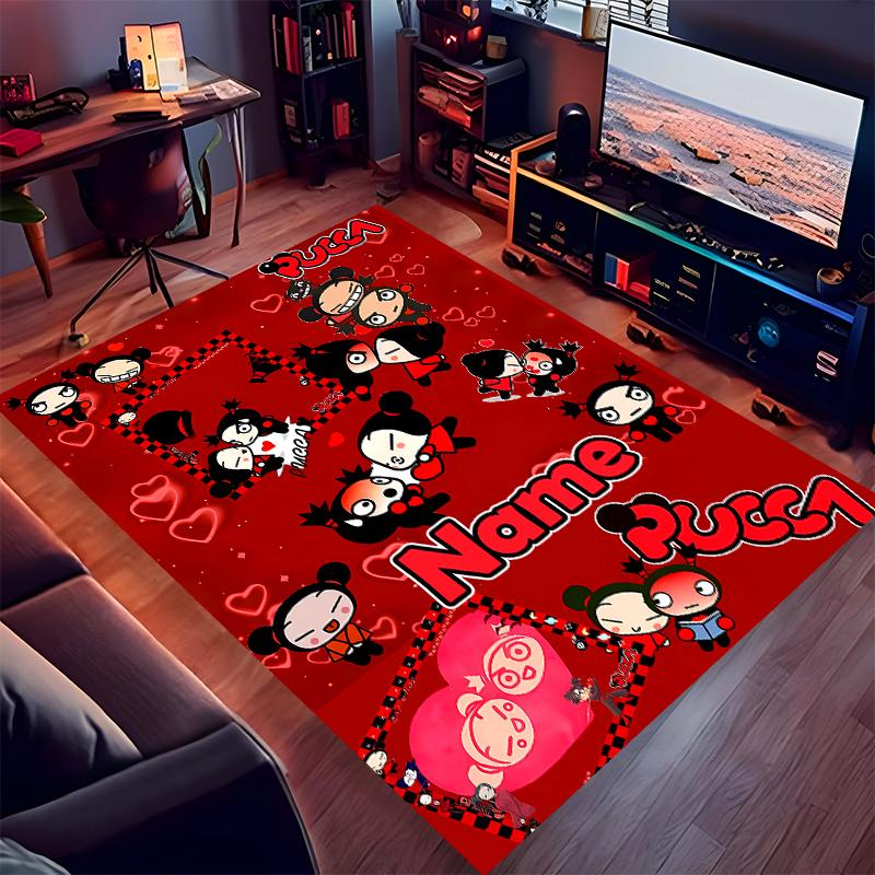 Custom personalization Pucca Print Area Rug - Soft, Washable Non-Slip Indoor Mat,Living Room,Home&Office Decorative Rug