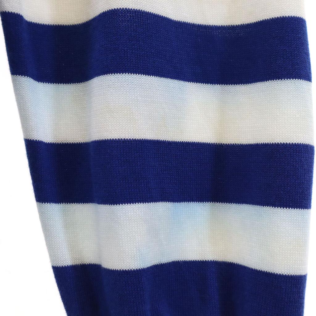Salvatore Ferragamo made in Italy Border Pattern Long sleeve knit L blue Men's Used