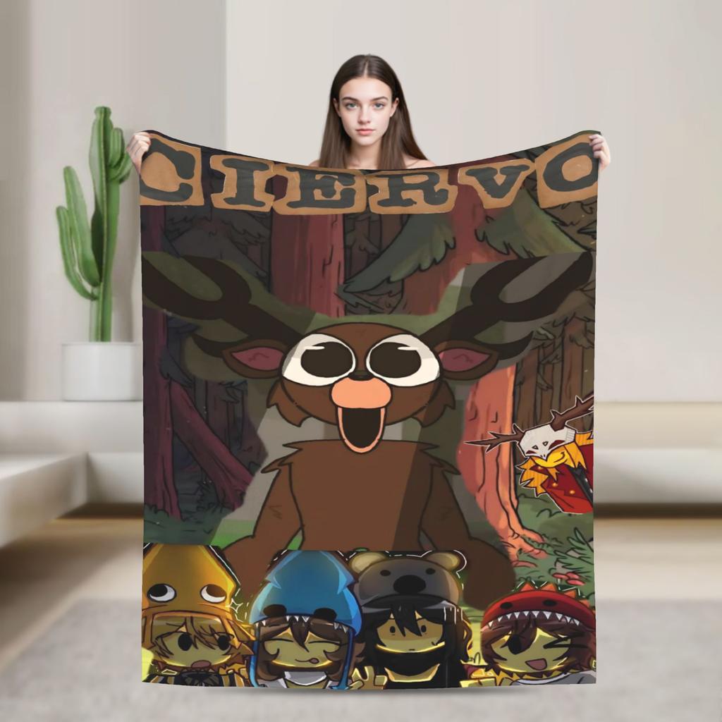 Horror Games 99 Nights in the Forest Blanket Plush Funny Warm Throw Blankets for Chair Covering Sofa Summer