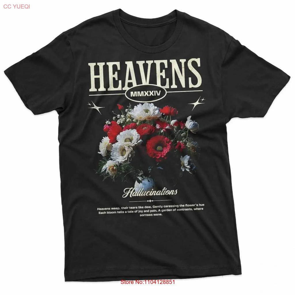 Heavens Hallucinations Aesthetic Floral T Shirt vintage Washed Comfortable designer clothes Stylish fashion Stretched Soft