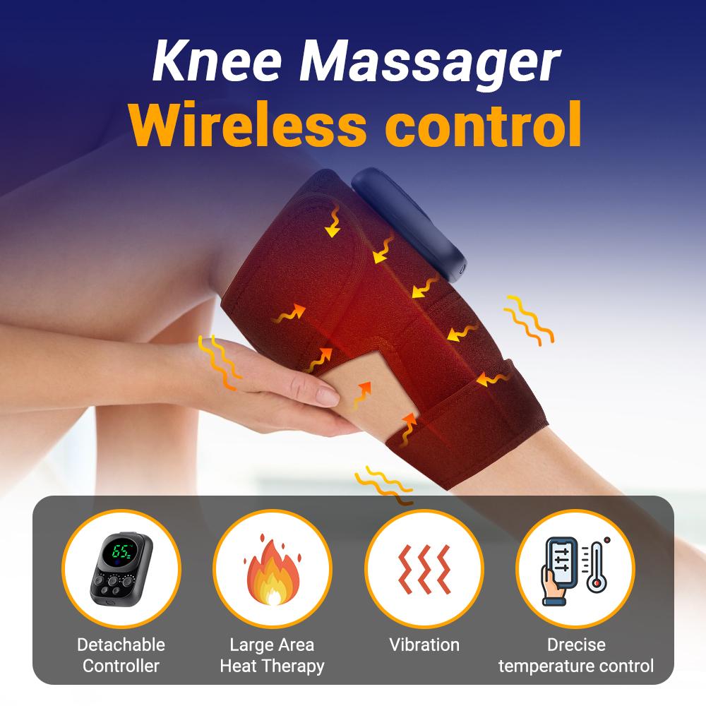Electric Heated Knee Massager 3 In 1 Joint Elbow and Shoulder Pain Reliever Thermal Vibration Moisture Removal Physical Therapy