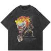 Streetwear Clown Graphic T-Shirt Cotton Washed Black Tshirt Unisex Oversized Short Sleeves T Shirt