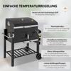 Charcoal Grill, with Height-Adjustable Coal Pan - Black