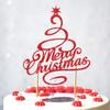1pc Christmas Cake Decoration Card Merry Christmas Plugin, Christmas Hat Theme Cake Card Cute Xmas Tree Cake Decor