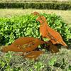 4Pcs Metal Quail Garden Decorative Statues Standing Metal Quail Lawn Sculptures Ornaments Metal Quail Art Sculptures