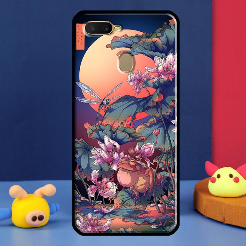 Японский стиль Искусство Чехол для Oppo A16 A76 A96 A58 A78 A98 A5 A9 A91 A15 A17 A77 A52 A72 A74 A94 A54S A57S Чехол