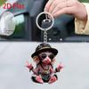 2D Flat Acrylic Hooded Monkey Keychain - Multifunctional 2D Orchant and Christmas Decorative Charm | Backpack Accessories Car Keychains