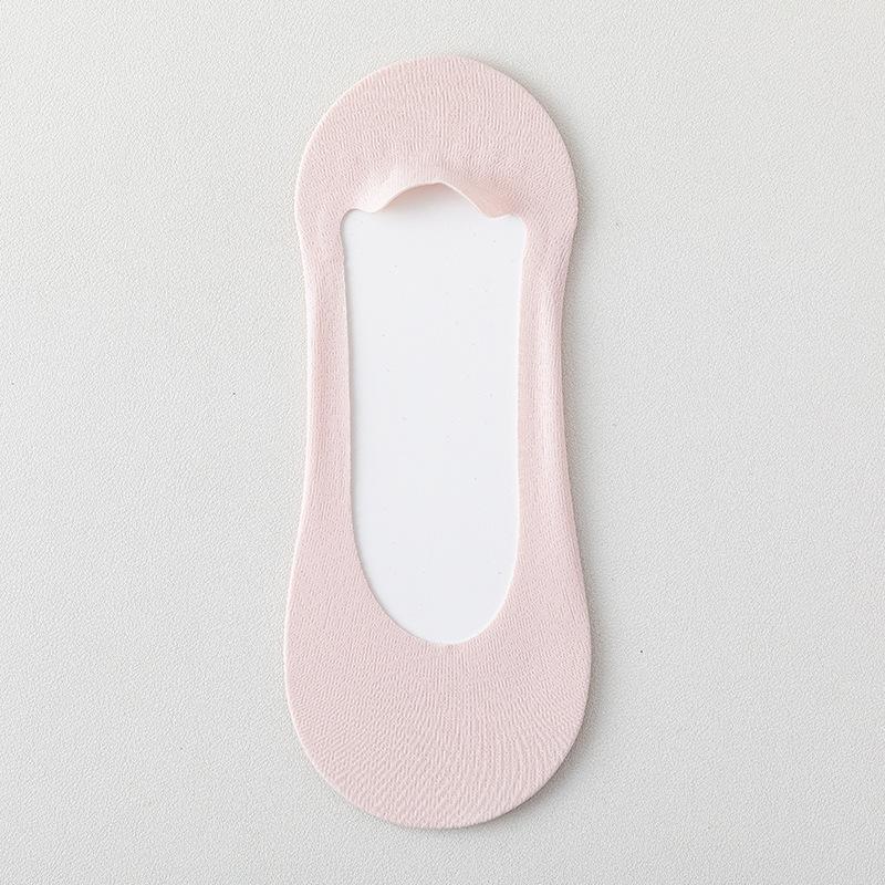 5 Pairs of Women's Summer Thin Pure Cotton Sweat Wicking Anti Skating Silk Invisible Boat Socks