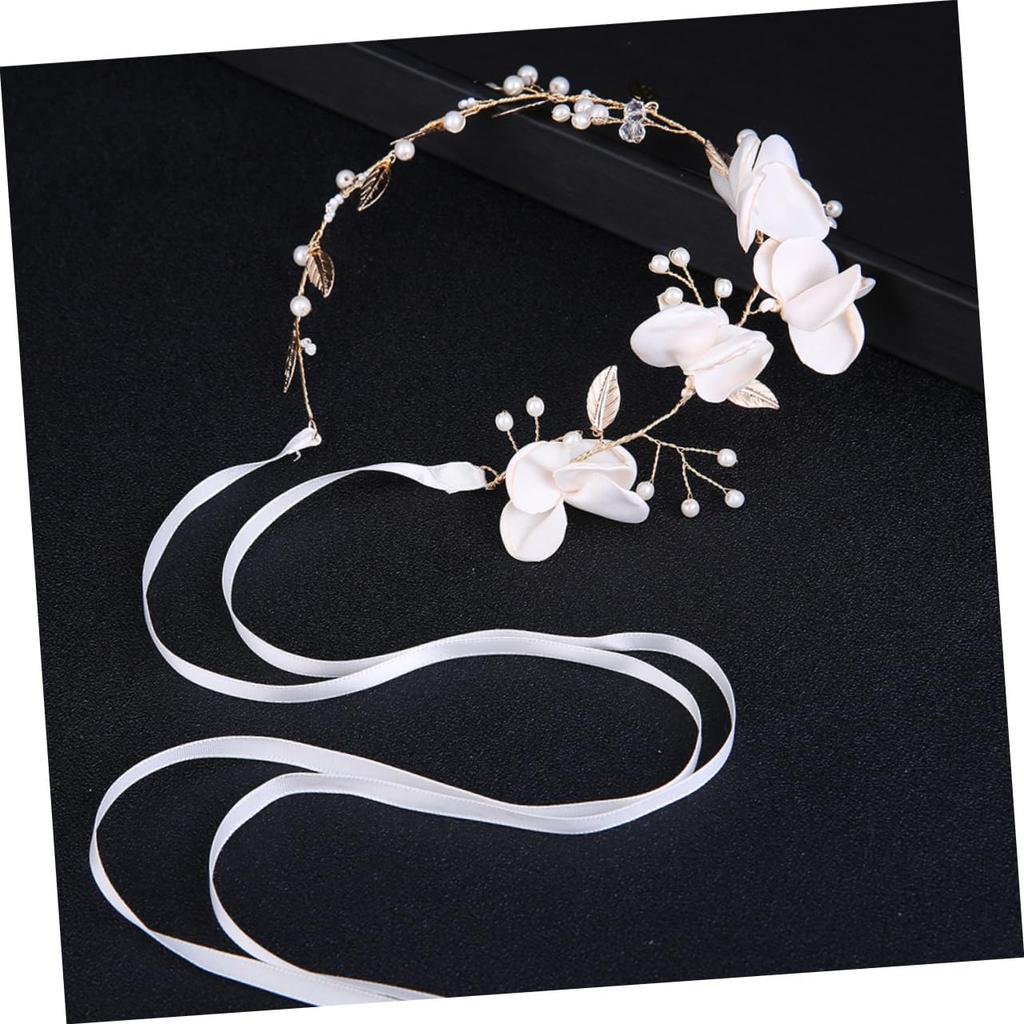 Handmade Bridal Headband Golden Leaves Elegant Beige Cloth Hair Accessory for Weddings Parties and Special Occasions Lightweight and Comfortable