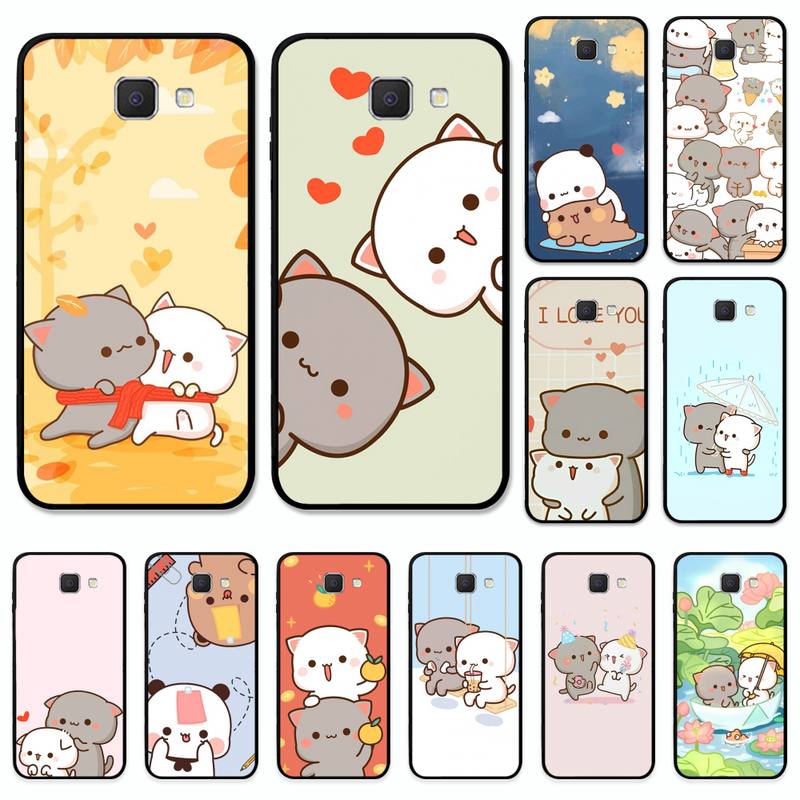 Чехол для телефона Yinuoda с персиковым котом и милым мультяшным рисунком для Samsung J8 J7 Core Dou J6 J4 plus J5 J2 Prime A21 A10s A8 A02