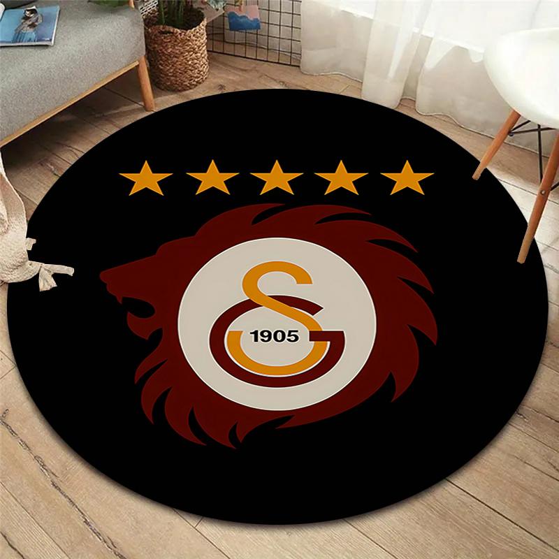 Круглый ковер Galatasaray S.K, Ковер для гостиной, спальни, дивана, игровой комнаты, Нескользящий коврик для пола