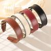 Korean Style Women Hair Hoop Non-Slip Wide Edge Hairband Sweet Leather Headband  Wash Face