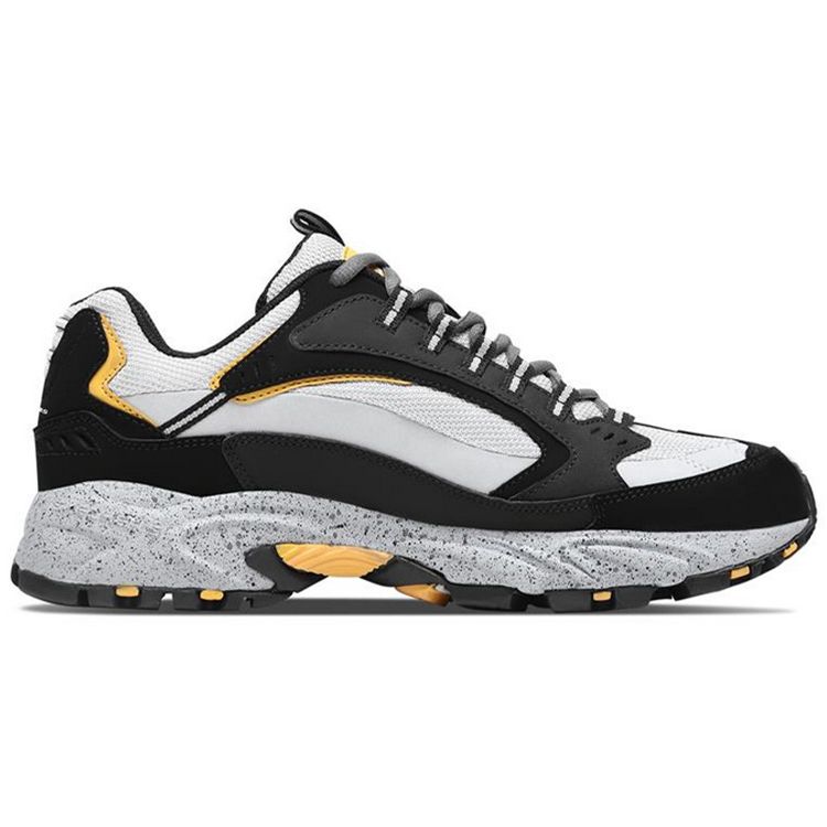 Skechers Серия Stamina Модные Толстая Подошва Пэчворк Амортизирующие Прочные Низкие Папины Кроссовки Мужская кроссовка Черный 51286-BKGY
