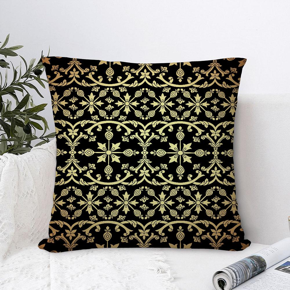 European Style Geometric Vine Pillow Case Plush Fabric Soft Pillowcase Double Sided Print Sofa Cushion Cover Throw Pillow Cover
