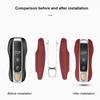 Luxury Genuine Leather For Porsche Boxster Cayman Panamera Cayenne Macan 718/911 Taycan Car Key Case Cover Protective Keychain