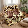 Leopard and Blue Roses 1 Theme blanket Lightweight Warm Flannel Blanket Decorative Throw Blanket for Home Decoration