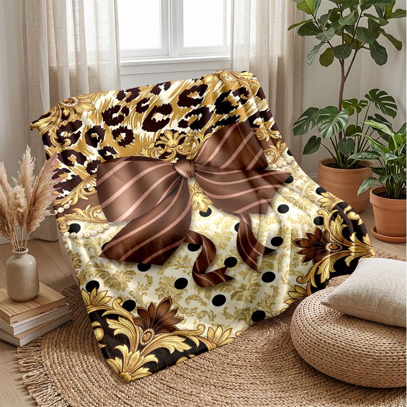 Leopard and Blue Roses 1 Theme blanket Lightweight Warm Flannel Blanket Decorative Throw Blanket for Home Decoration