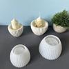 Size Striped Candle Cup Silicone Mould Striped Bowl Jar Masonry Drip Moulds