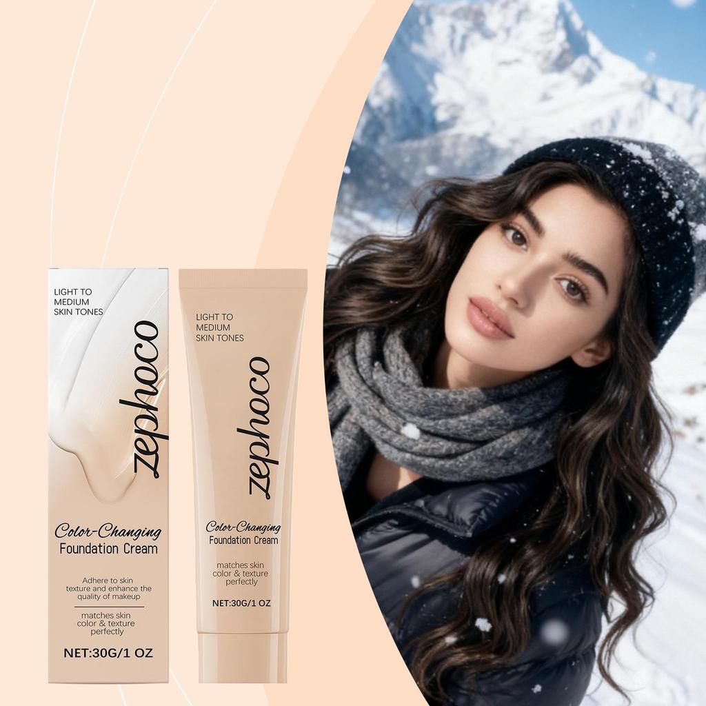 Консилер Zephoco, меняющий цвет: Стойкая, легкая, нелипкая тональная основа для естественного сияющего вида