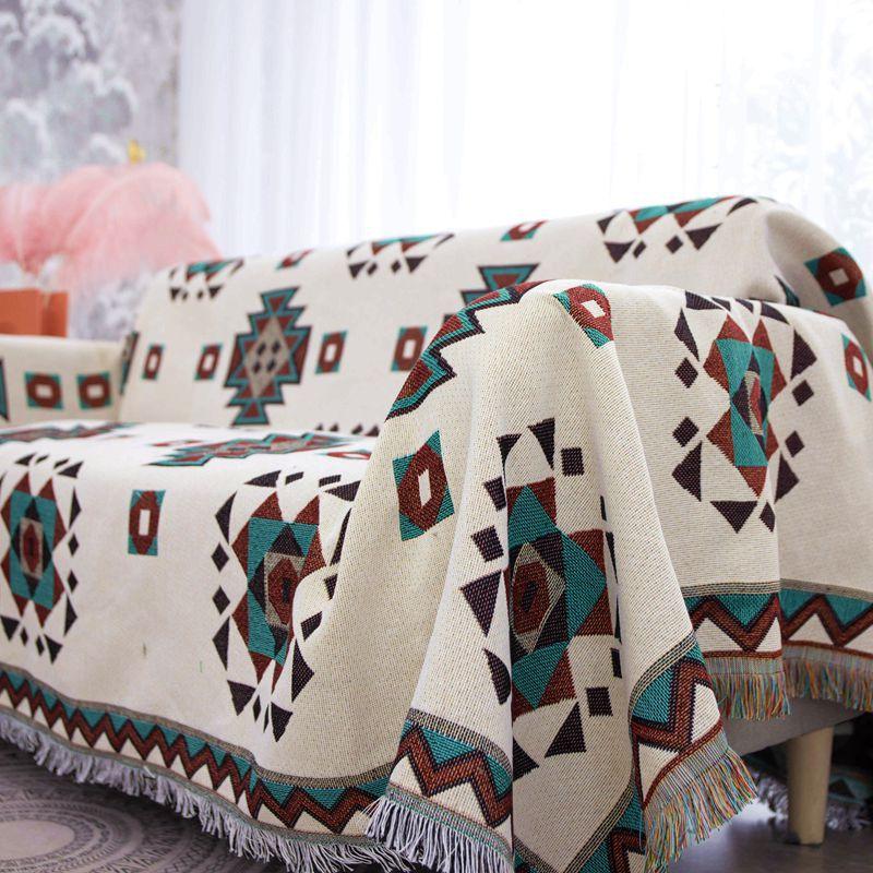 Simple Geometric Sofa Cover Sofa Towel Cover Blanket Double-Sided Blanket Dustproof Cover Blanket