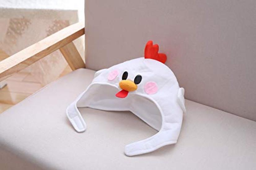 Bestmaple Шапка-животное, Плюшевый головной убор, Милый, Пушистый, Плюшевая шапка, Маска Костюм животного (Белая курица)