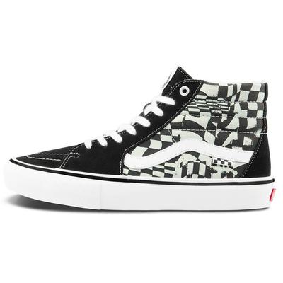 Sk8 Canvas Повседневные высокие кеды для скейтбординга Черно-белая клетка Унисекс кроссовки VN0A5FCC9CU