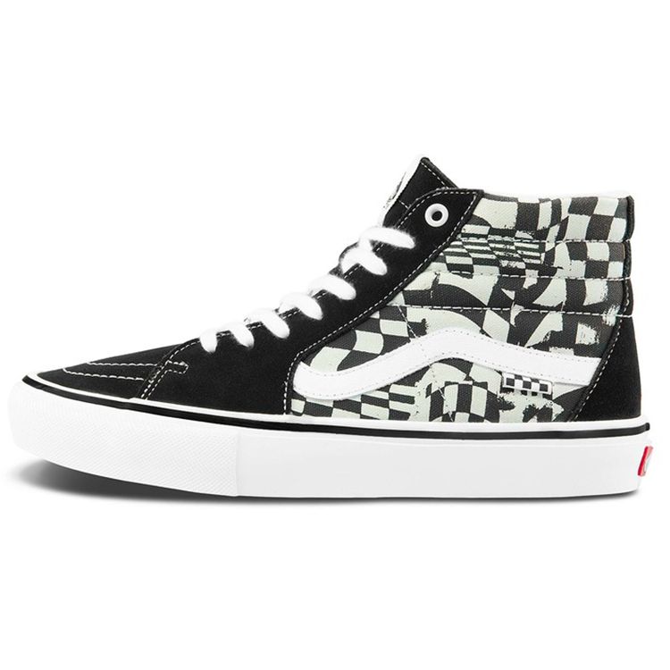 Vans Sk8 Canvas Casual High-Top Skate Shoes Black And White Checkerboard Unisex Sneaker VN0A5FCC9CU