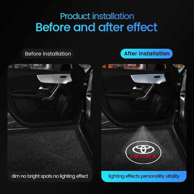 Toyota HD Свет приветствия в двери автомобиля Светодиодный проектор Лампа Аксессуары Для Toyota Corolla Yaris Aygo Prius Camry Auris Avensis 4Runner