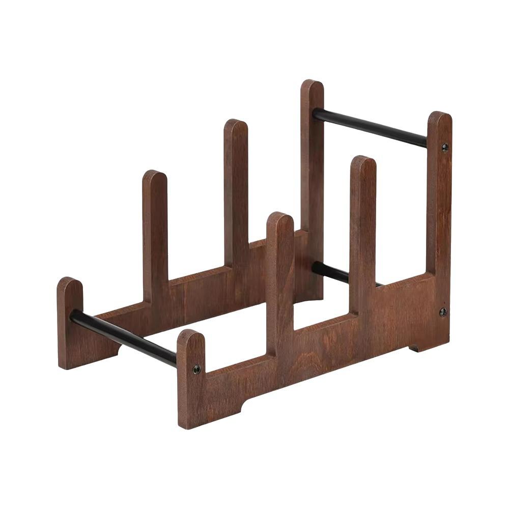 Large Capacity Vinyl Record Holder Brown Book Storage Rack Vintage CD Display Stand CDs