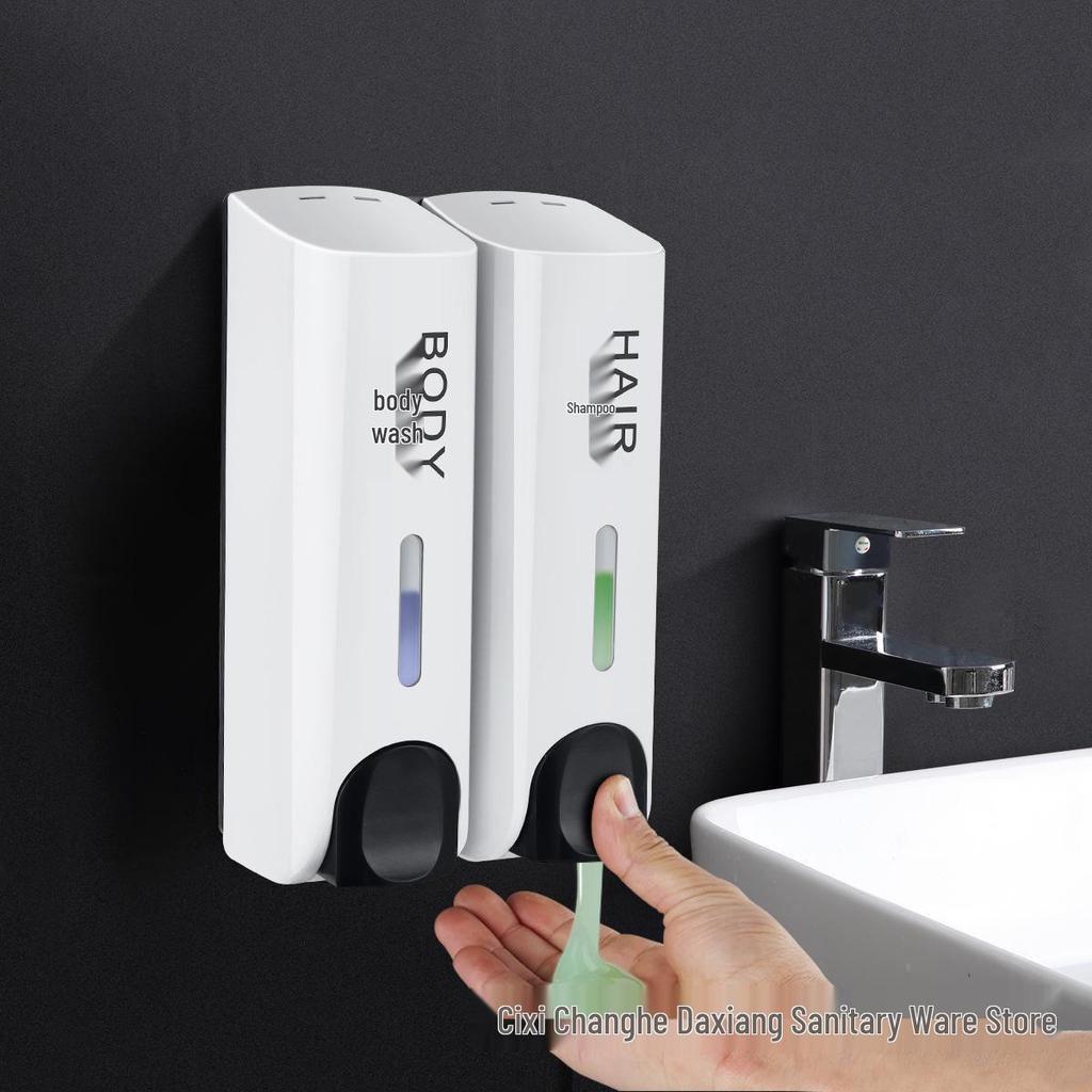 Dual-Head Wall-Mounted Soap Dispenser for Hotels and Guest Houses
