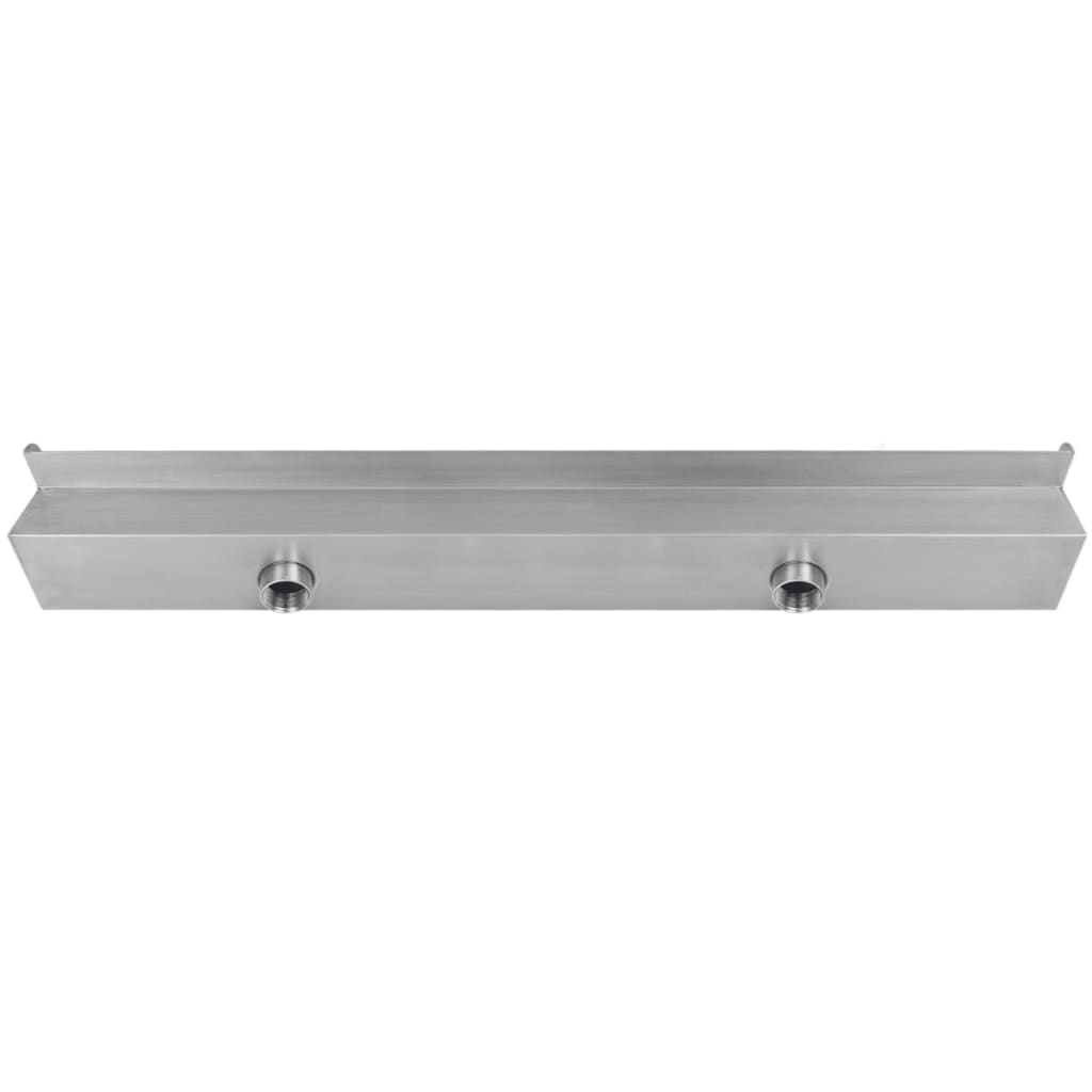 Pool Waterfall Fountain with LEDs Rectangular Stainless Steel 90 cm