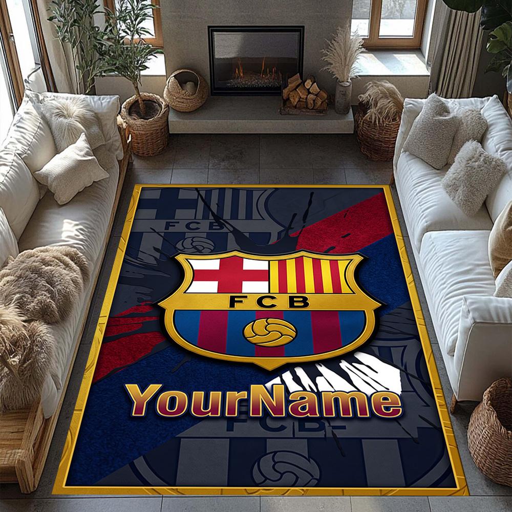 Fc Barcelona Personalized Name Area Rug Perfect for Outdoor Dining Room Entryway Hallway Anti-slip Rug Decorate Offices Wedding Party Gift