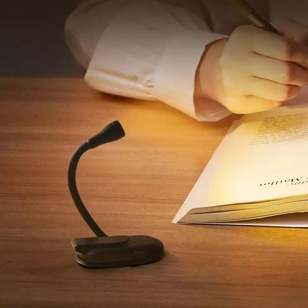 3 Color Mini LED Book Light ABS Shell Night Light 360° Flip Clip Light Book Reading
