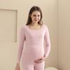 2-piece Set of Spring Pajamas for Pregnant Women, Long-sleeved Warm Nursing Clothes, Belly Control Home Clothes, Women's Solid Color Home Clothes