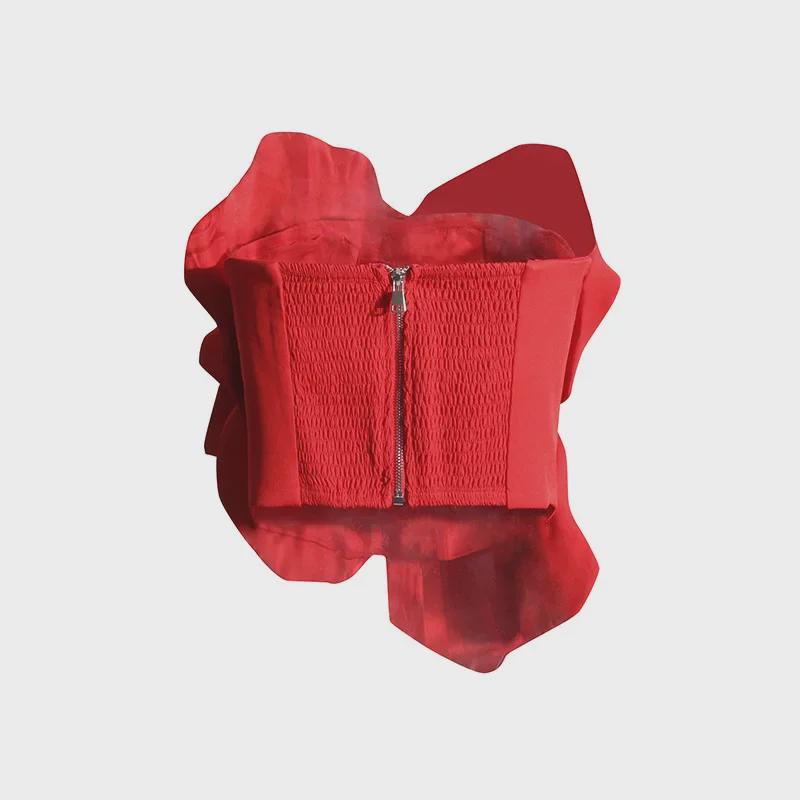 Женский жилет-труба с цветочным принтом 2025 года — трехмерный дизайн, летняя мода