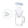 BRITA Water Filter, Jug-Style, Tested for PFOS/PFOA Removal, Filtered Water Capacity: 1.26L (Total Capacity: 2.4L), Style Eco Powder Green, Includes 3