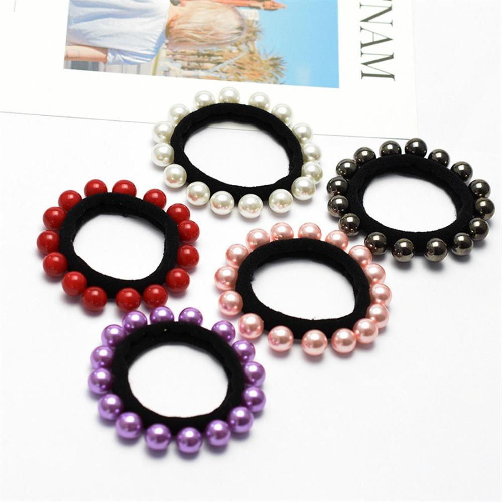Новые эластичные аксессуары для волос с жемчугом, обруч для волос, резинка для волос, веревка