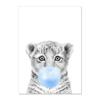 Cartoon Giraffe Elephant Lion Zebra Blue Balloon Canvas Painting  Poster Kindergarten Baby Room Children's Room Wall Art Decor No Frame
