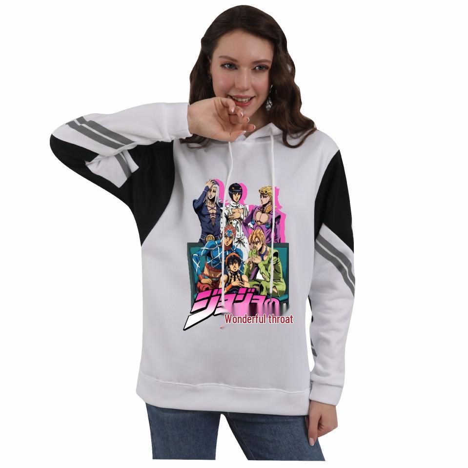 JoJo's Bizarre Adventure Color Block Plush Anime Hoodie