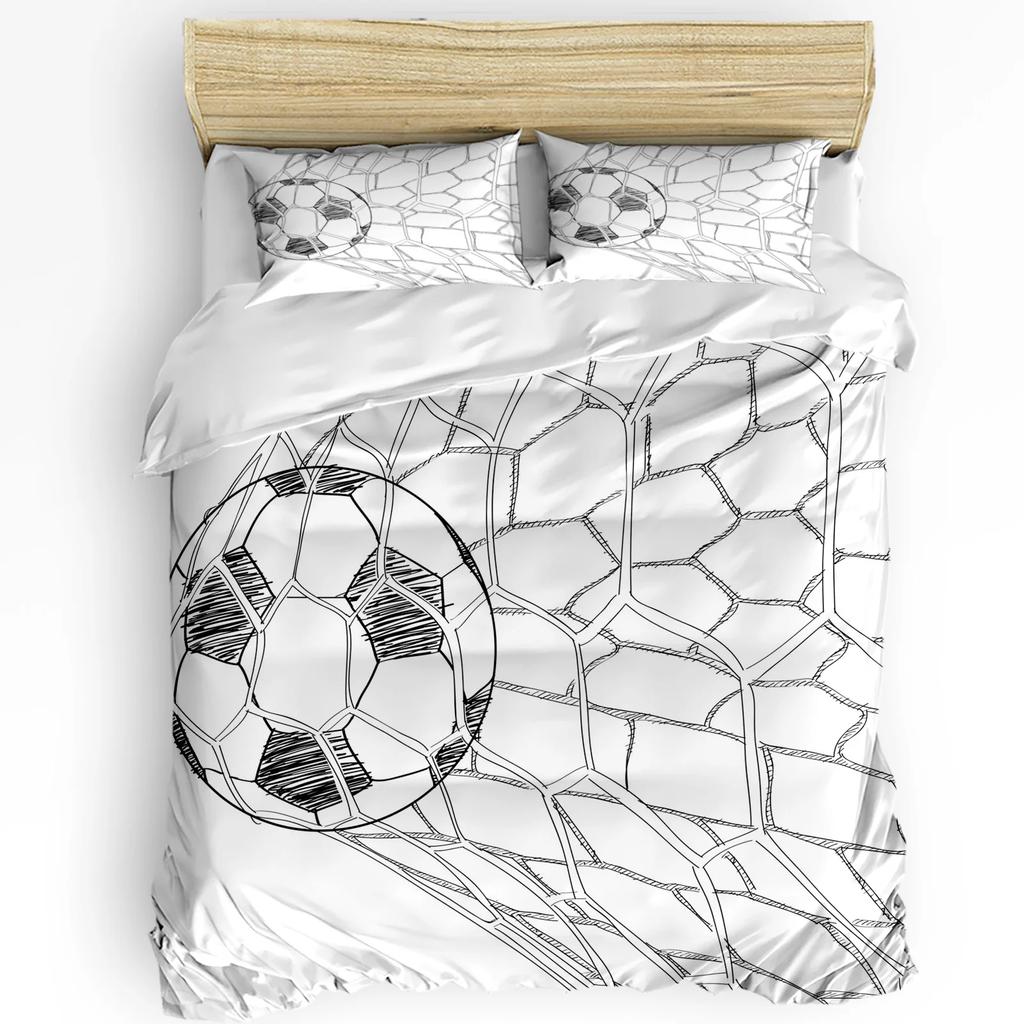 Soccer Football Game Printed Comfort Duvet Cover Pillow Case Home Textile Quilt Cover Boy Kid Teen Girl Luxury 3pcs Bedding Set
