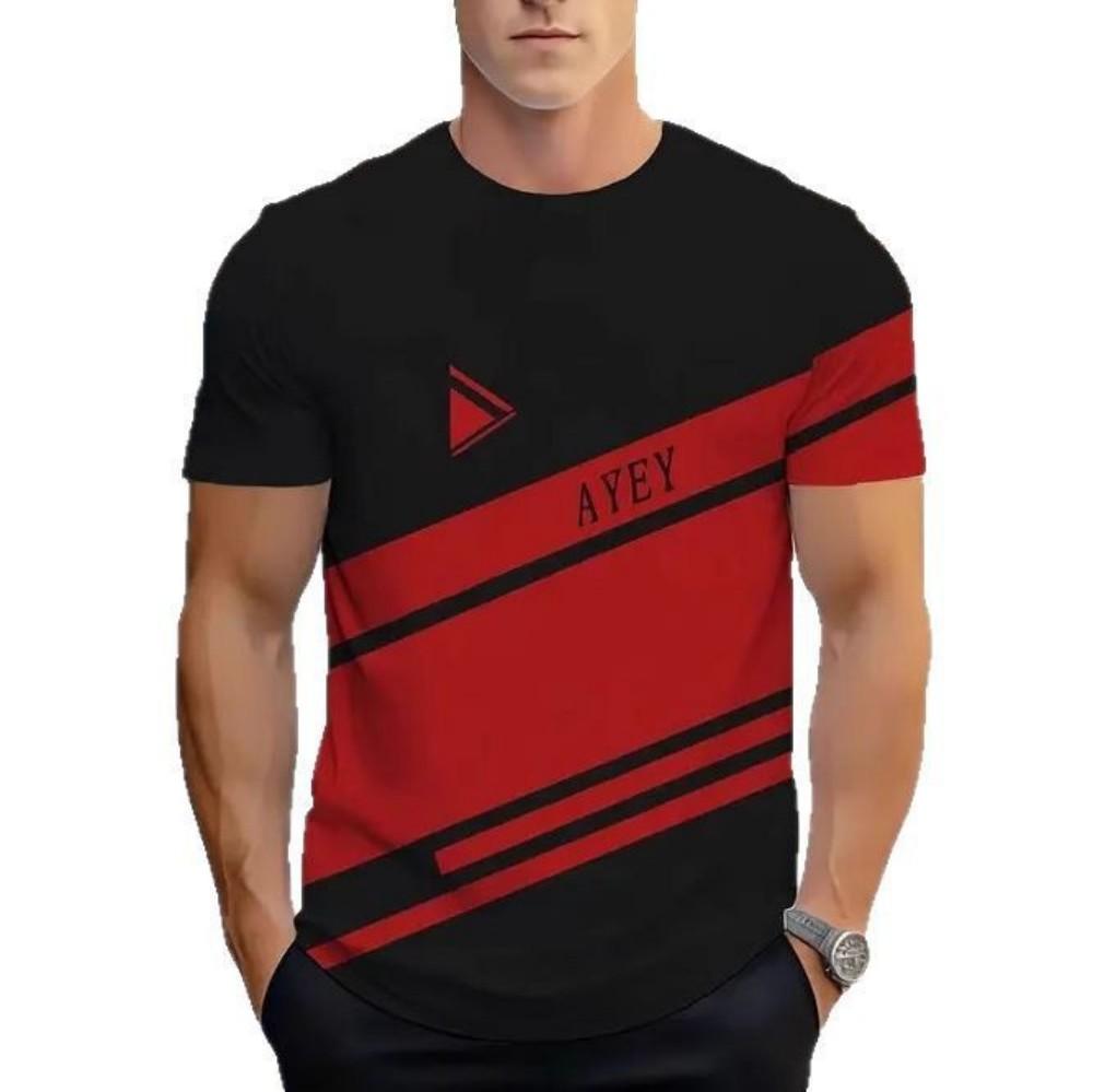 Geometric Polo Shirt, Slim Fit Casual Short Sleeve Tee