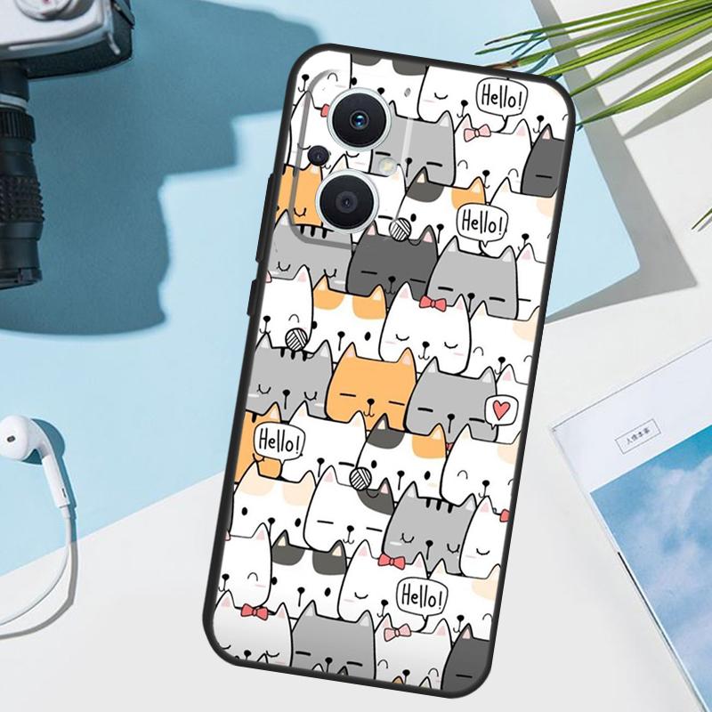 Забавные милые кошки Чехол для OPPO Reno 13 F 10 11 12 14 Pro 11F 12F 14F 7 8 Lite OPPO Find X9 X8 X5 X6 Pro Чехол