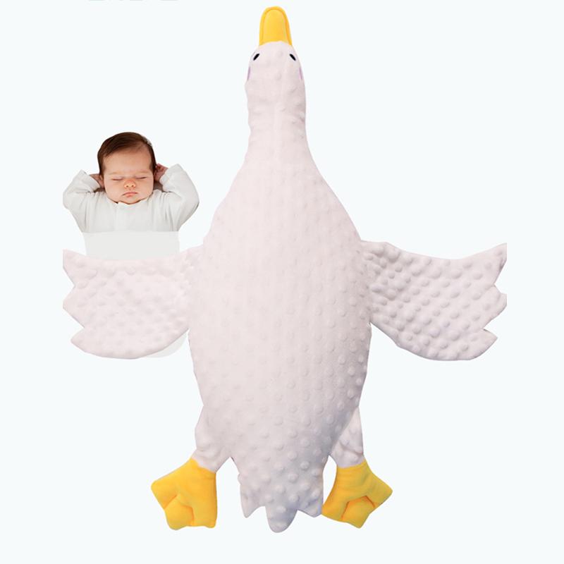70 /100 /120cm Huge Size Massage Duck Plush Toys Stuffed Soft Lying Goose Pillow Cartoon Animal Mat Dolls Baby Kids Appease Toys