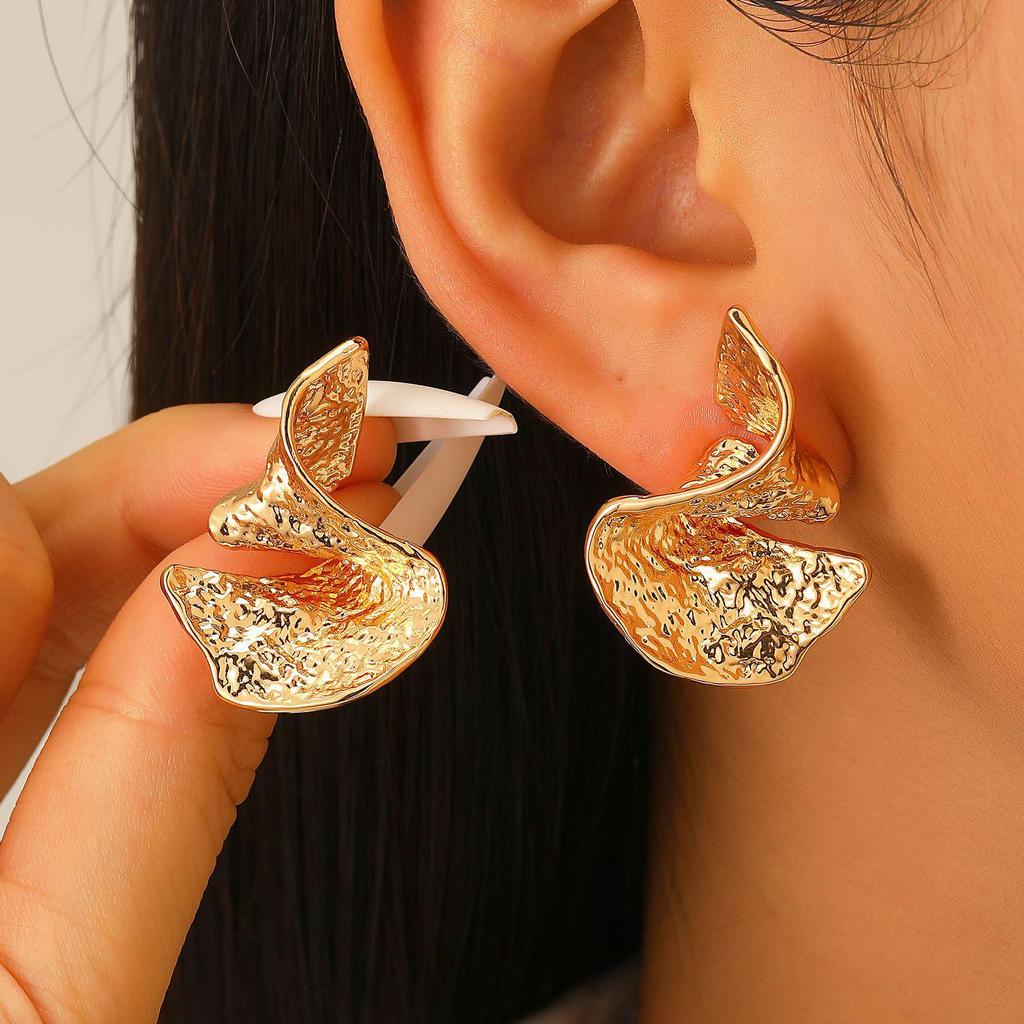 Ретро европейские и американские металлические серьги-гвоздики с холодными каффами для ушей - Простые, гладкие, высококлассная мода.