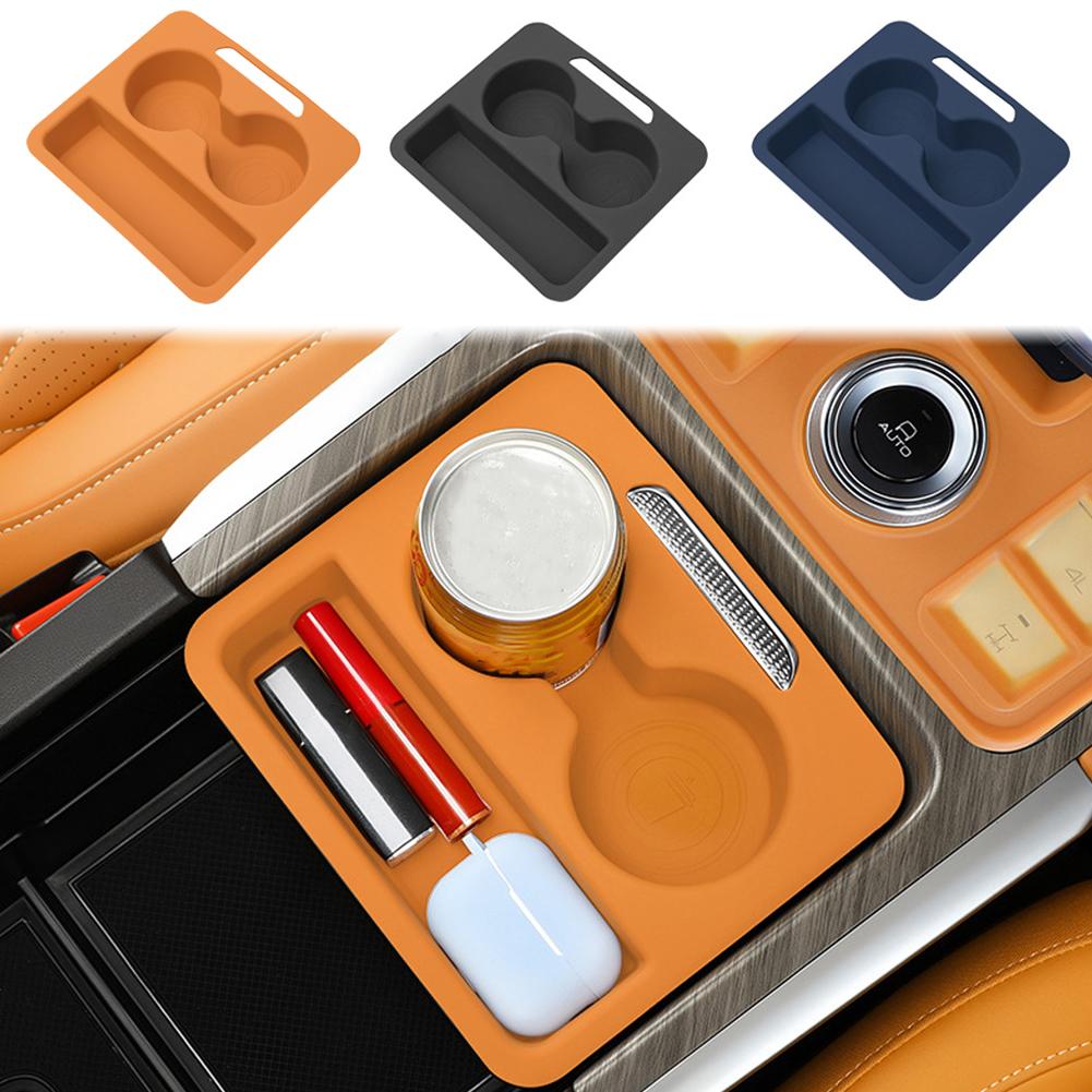 Силиконовый коврик для GWM Tank 500 Hi4-Z Hi4-T Автомобильная центральная консоль Выдвижной коврик для подстаканника Бокс Модернизация Аксессуары для внутренней отделки