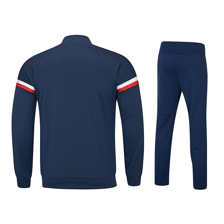 Li Ning Badminton Series Cardigan Sports Comfortable Stand Collar Sweatshirt Set Men Sweatshirt Dark-Blue AWES001-8
