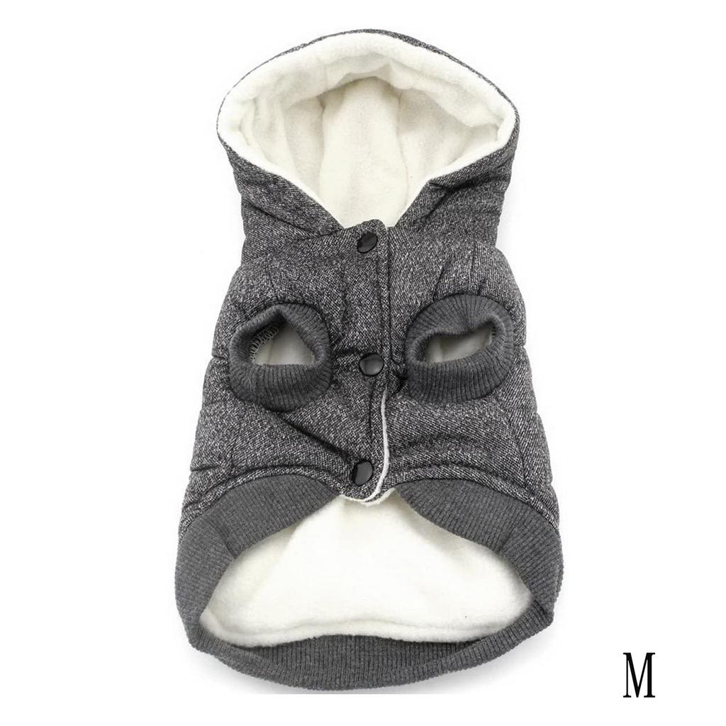 Куртка, толстовка, зимний пуховик, домашнее пальто с капюшоном Anumal, теплая одежда для крупных и средних собак (L (грудь: 44см, Шея: 29см), Серый)