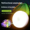 Cross-Border Rechargeable LED Solar Camping Lantern with 10m Multi-Color String Lights and Storage