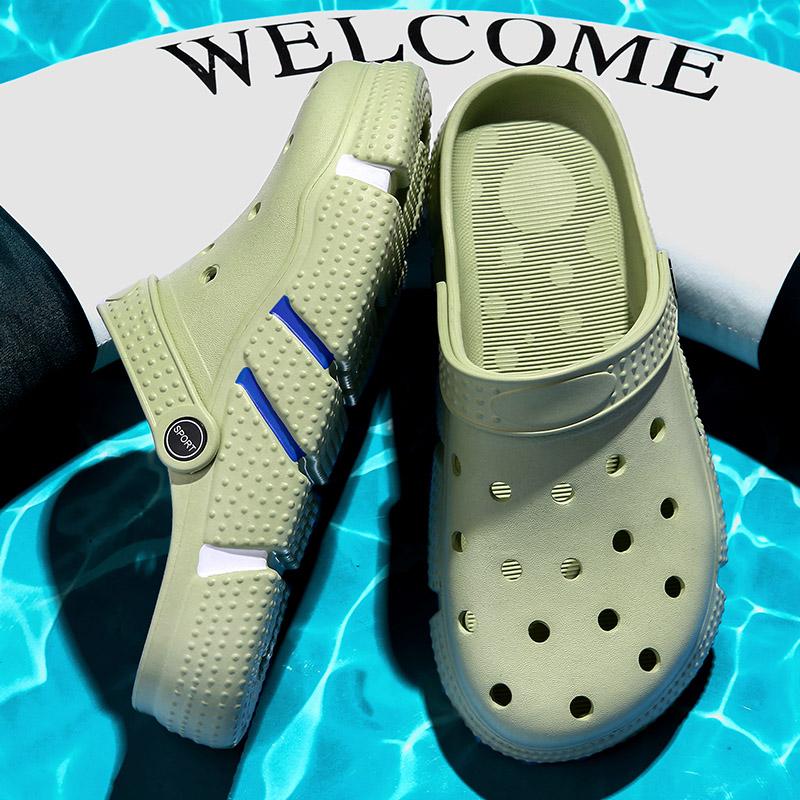 Сандалии унисекс, летняя садовая обувь, пляжная обувь с отверстиями, мужская обувь, женские тапочки