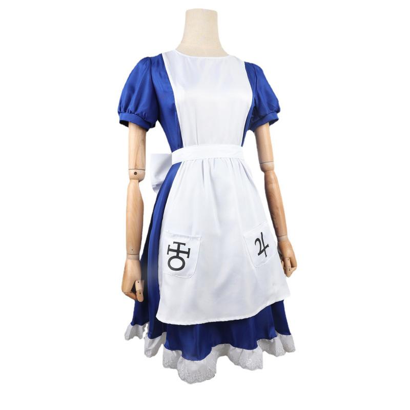 Game Alice Madness Returns Cosplay Costume Halloween Maid Dresses Apron Dress For Women Anime Girls Carnival Dress Up Party